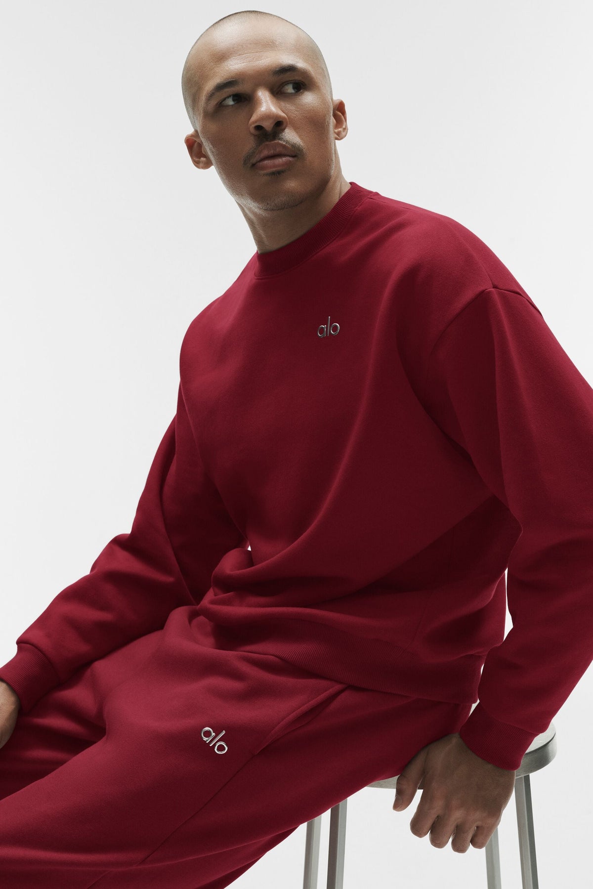Sweat à col rond Accolade - Rouge romance d’été