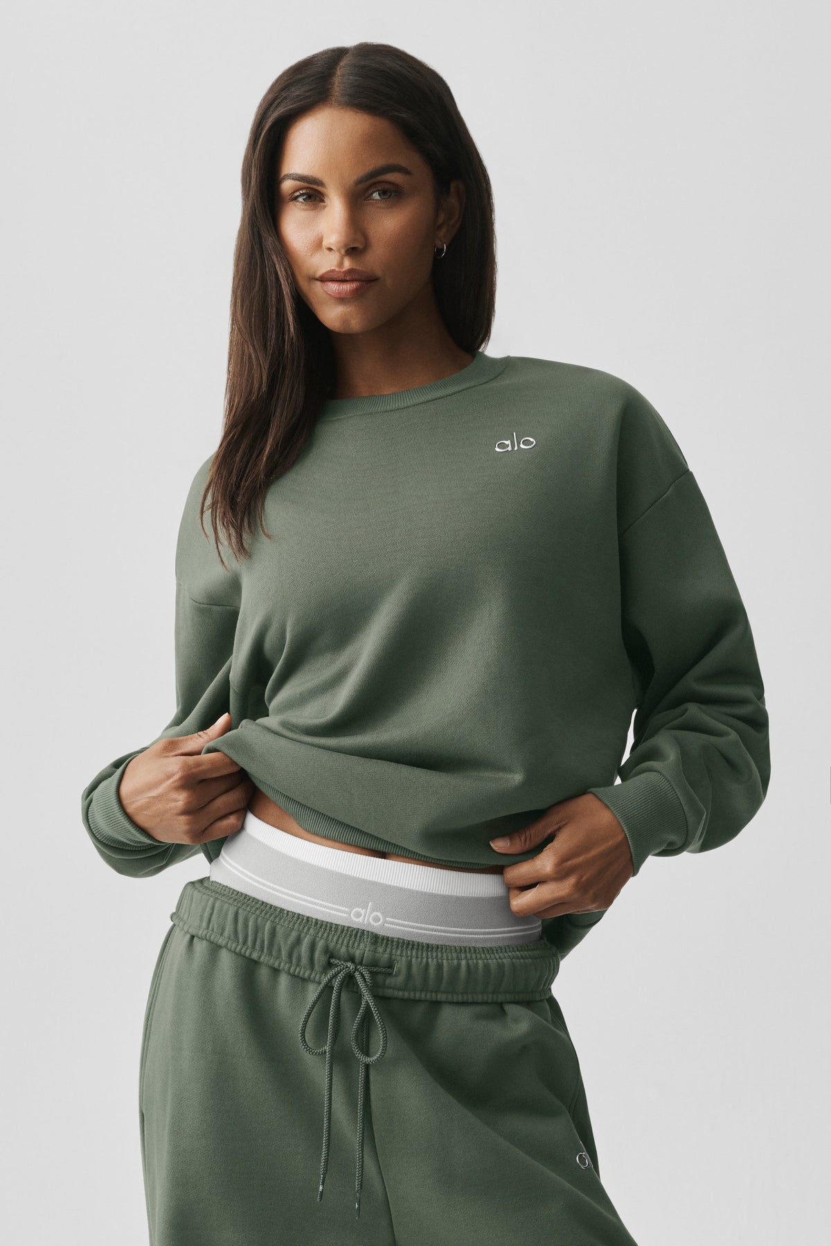 Sweat à col rond Accolade - Vert bambou