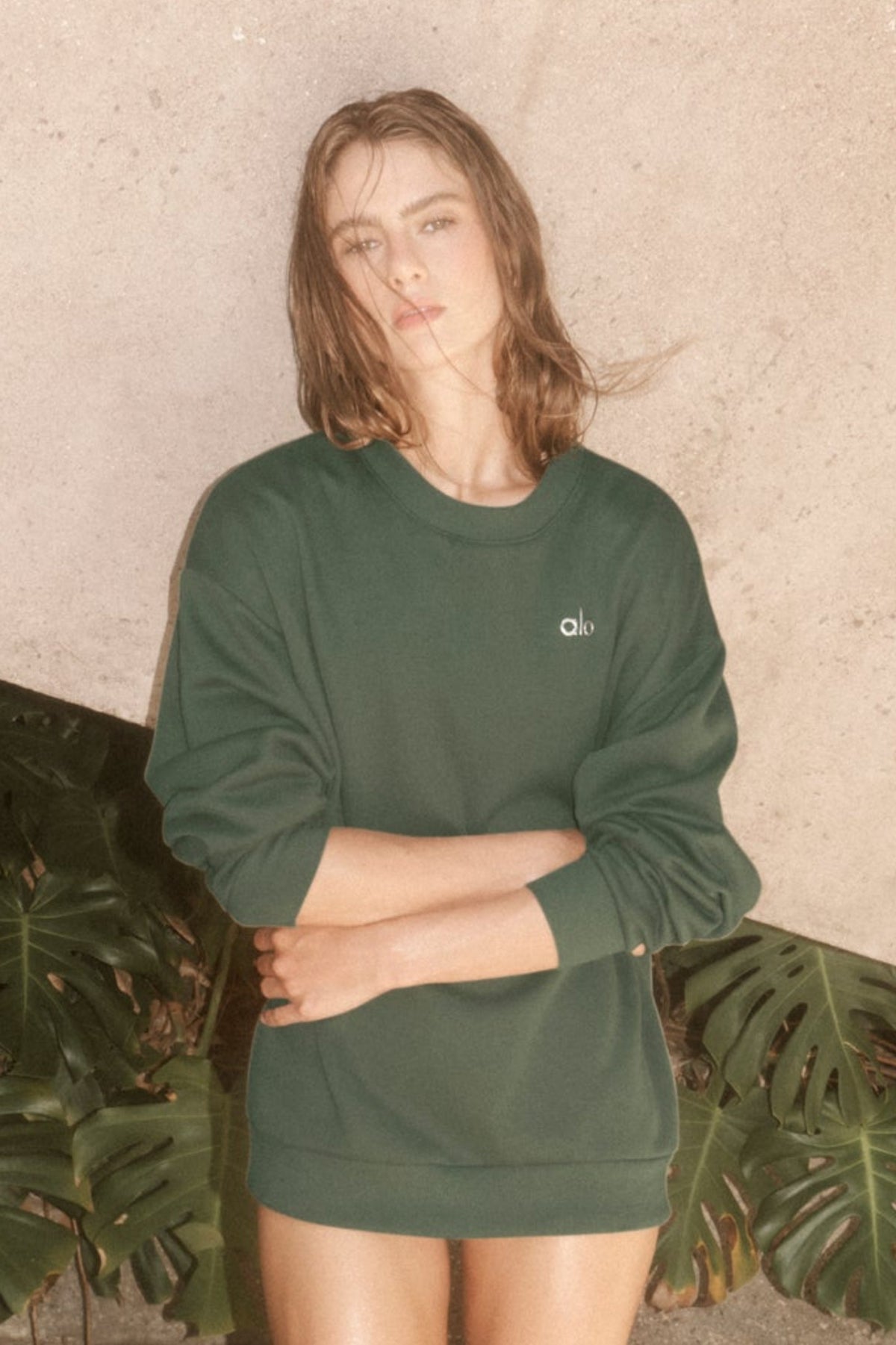 Sweat à col rond Accolade - Vert bambou