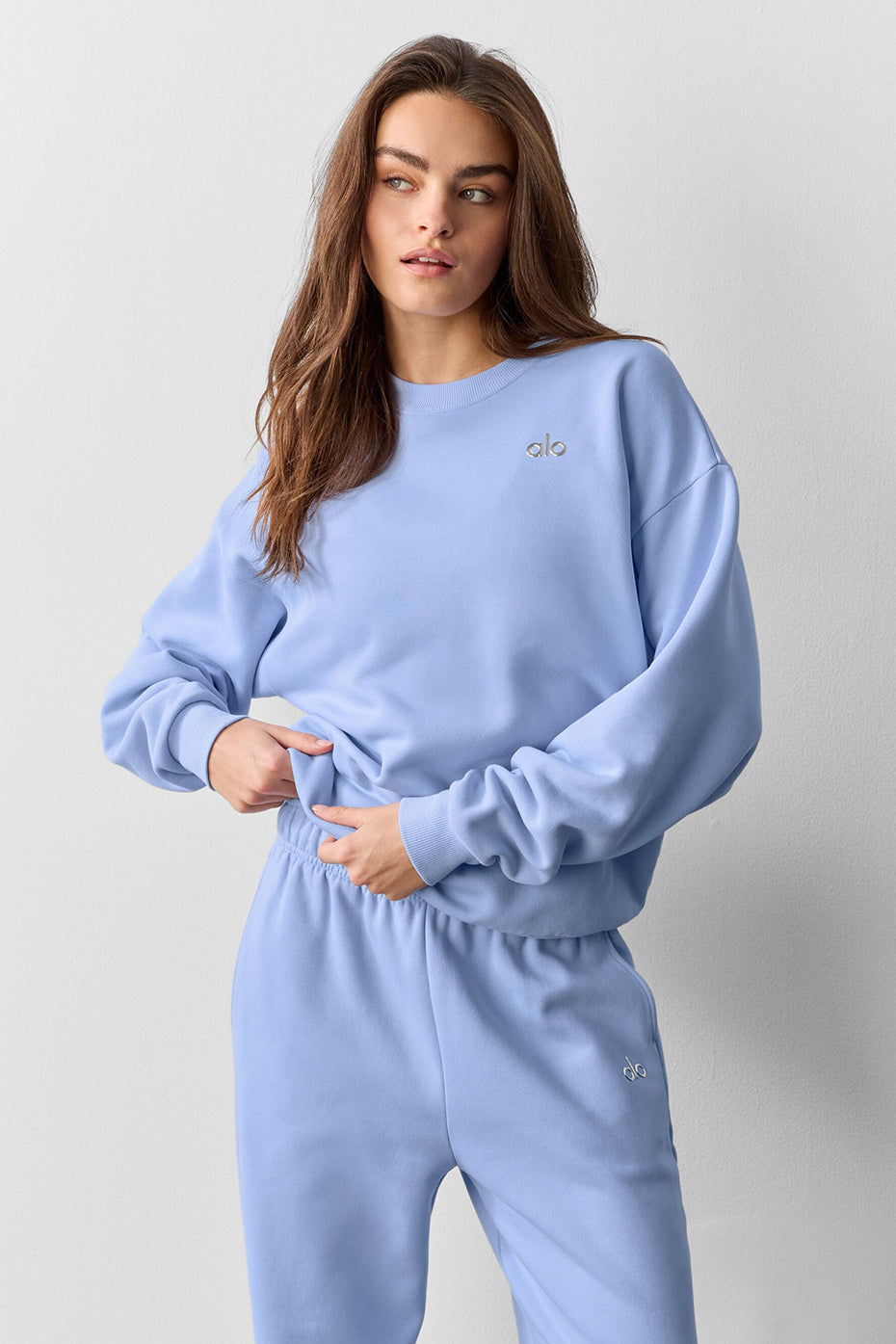 Sweat à col rond Accolade - Bleu Provence clair