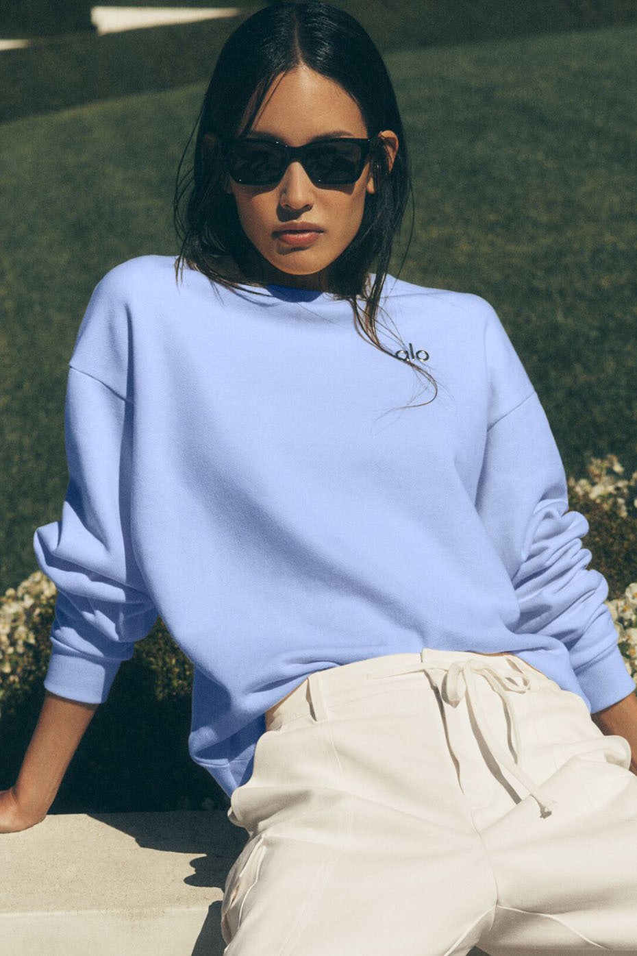 Sweat à col rond Accolade - Bleu Provence clair