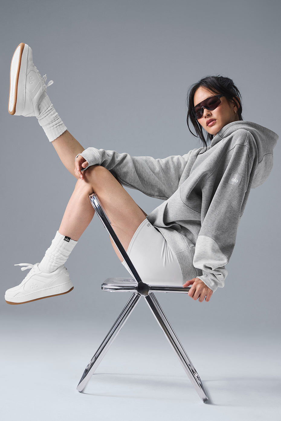 Sweat à capuche Make Waves - Gris chiné sport ton sur ton