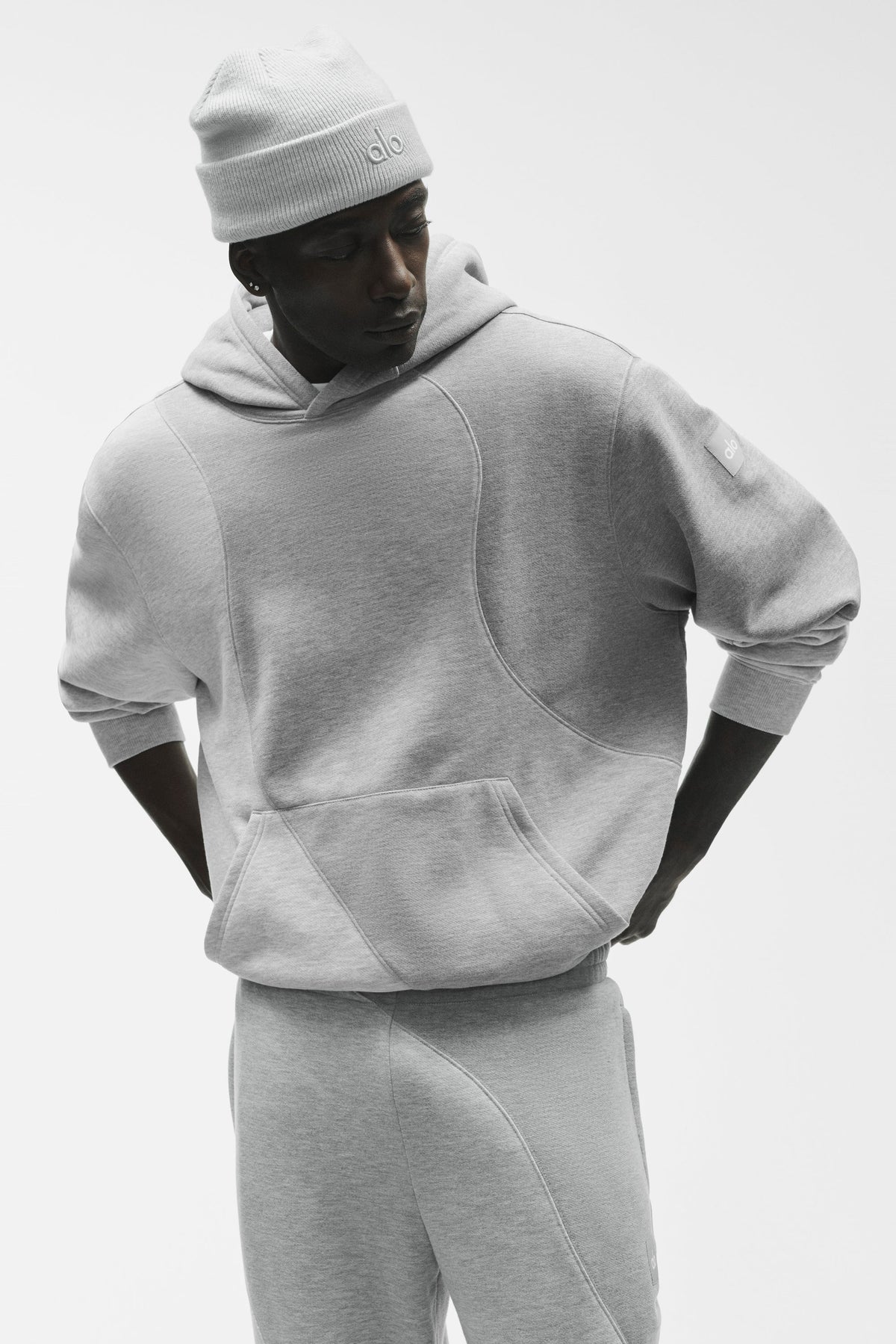 Sweat à capuche Make Waves - Gris chiné sport ton sur ton