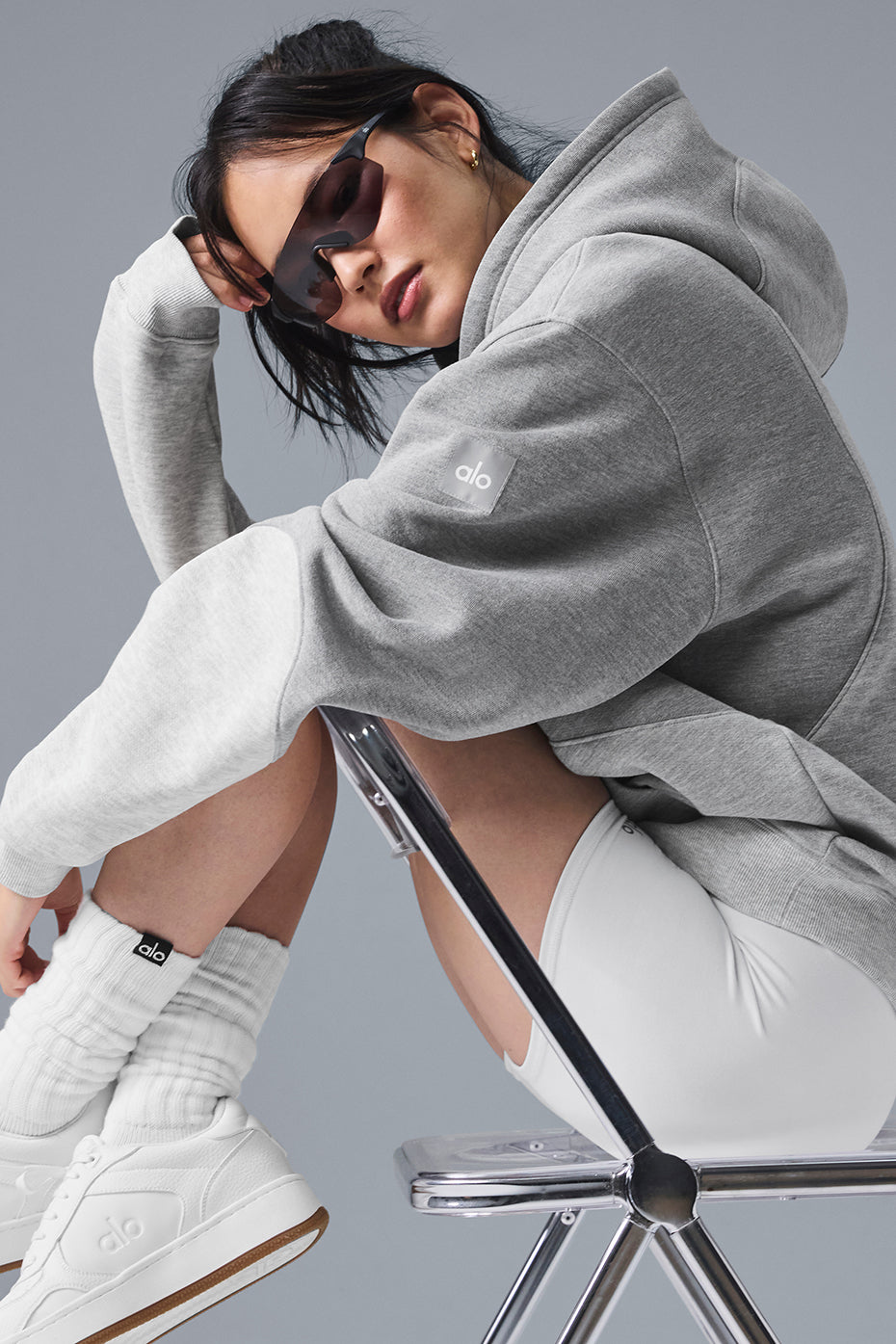 Sweat à capuche Make Waves - Gris chiné sport ton sur ton