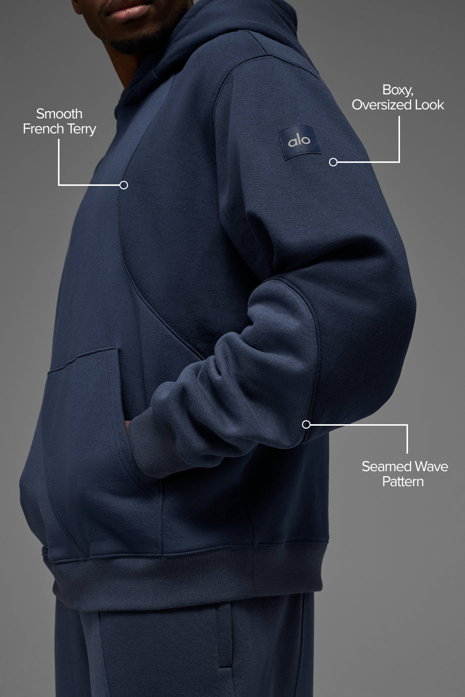 Sweat à capuche Make Waves - Bleu marine ton sur ton