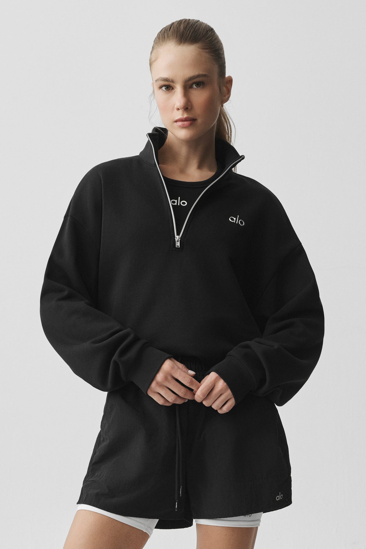 Pull à col zippé 1/4 Accolade - Noir