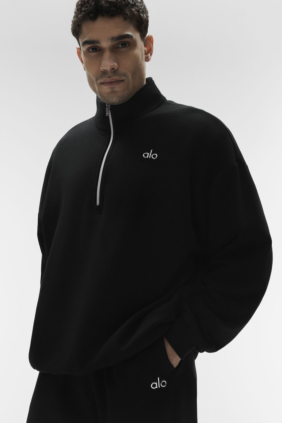 Pull à col zippé 1/4 Accolade - Noir