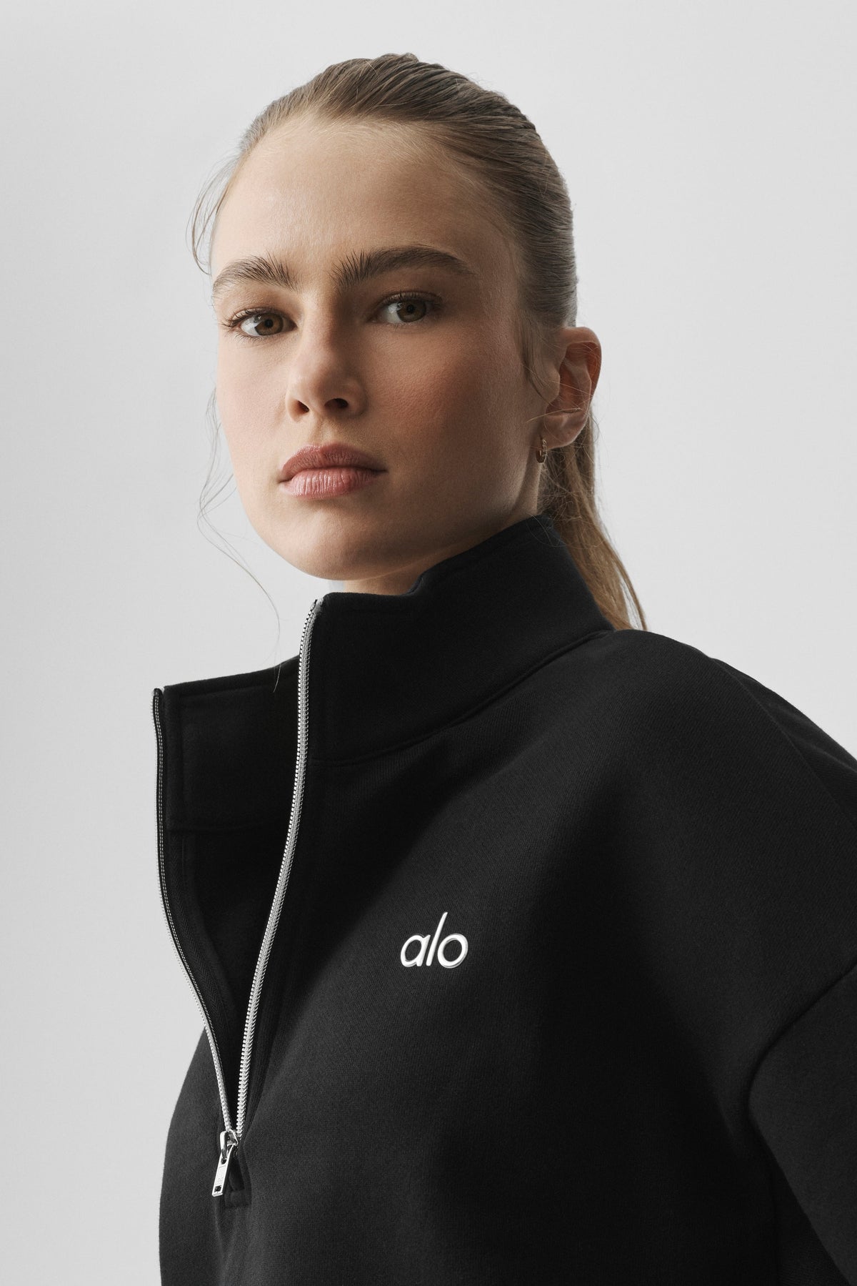 Pull à col zippé 1/4 Accolade - Noir