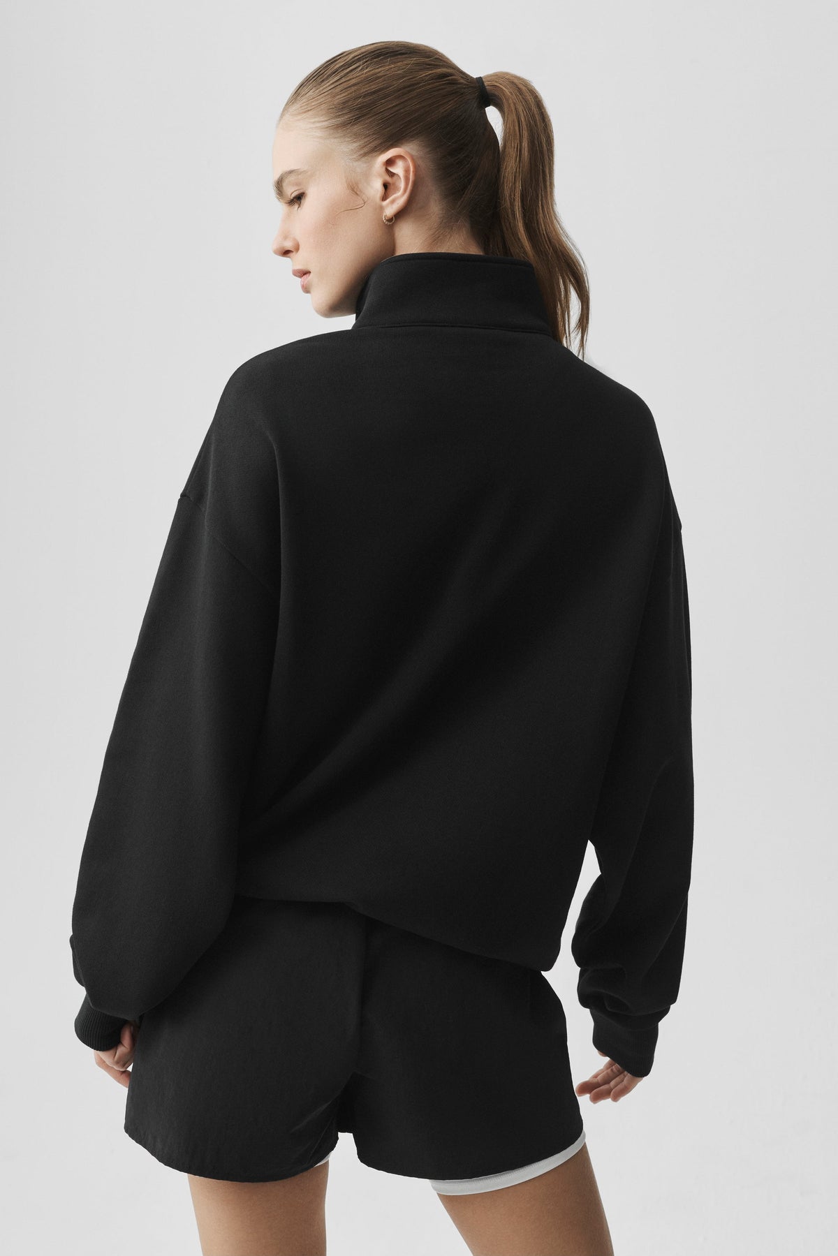 Pull à col zippé 1/4 Accolade - Noir