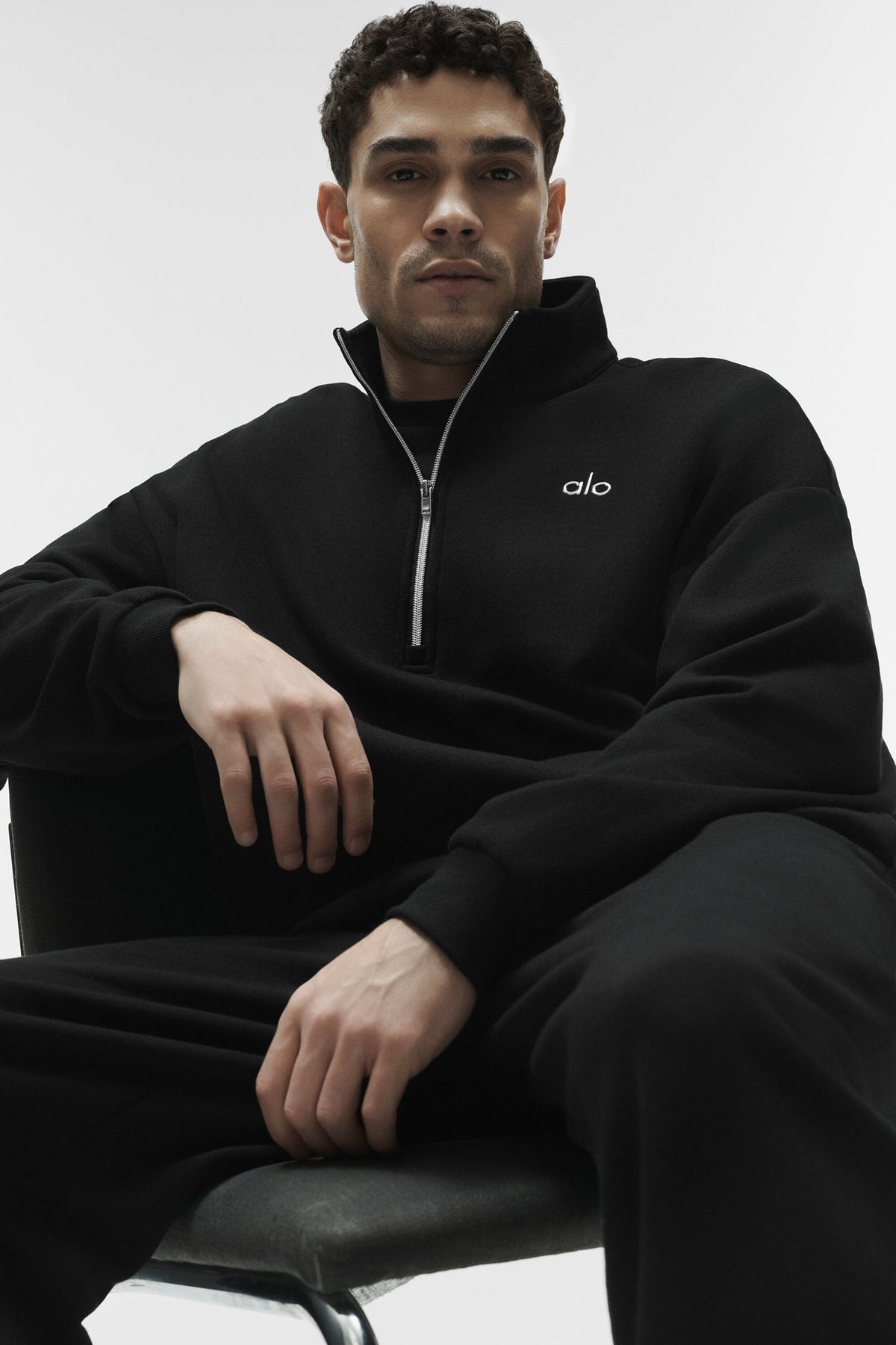 Pull à col zippé 1/4 Accolade - Noir