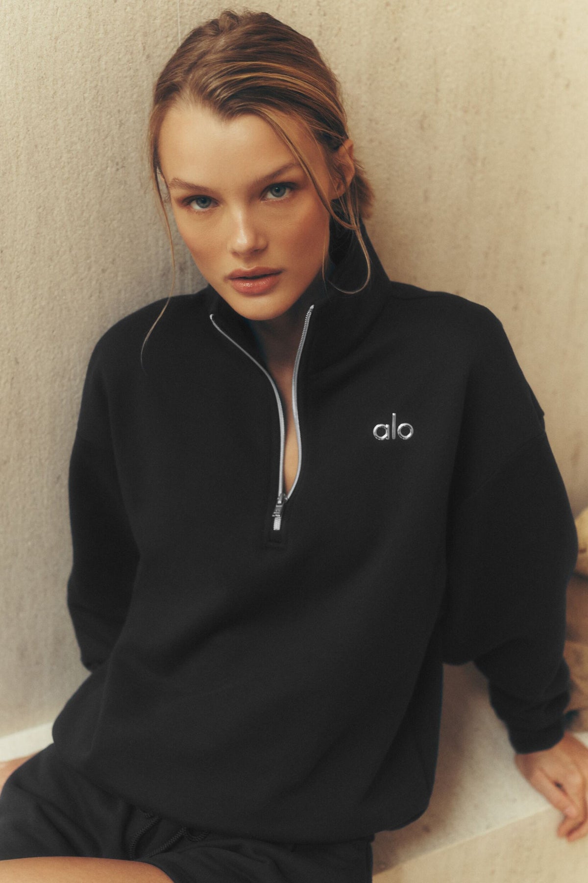 Pull à col zippé 1/4 Accolade - Noir