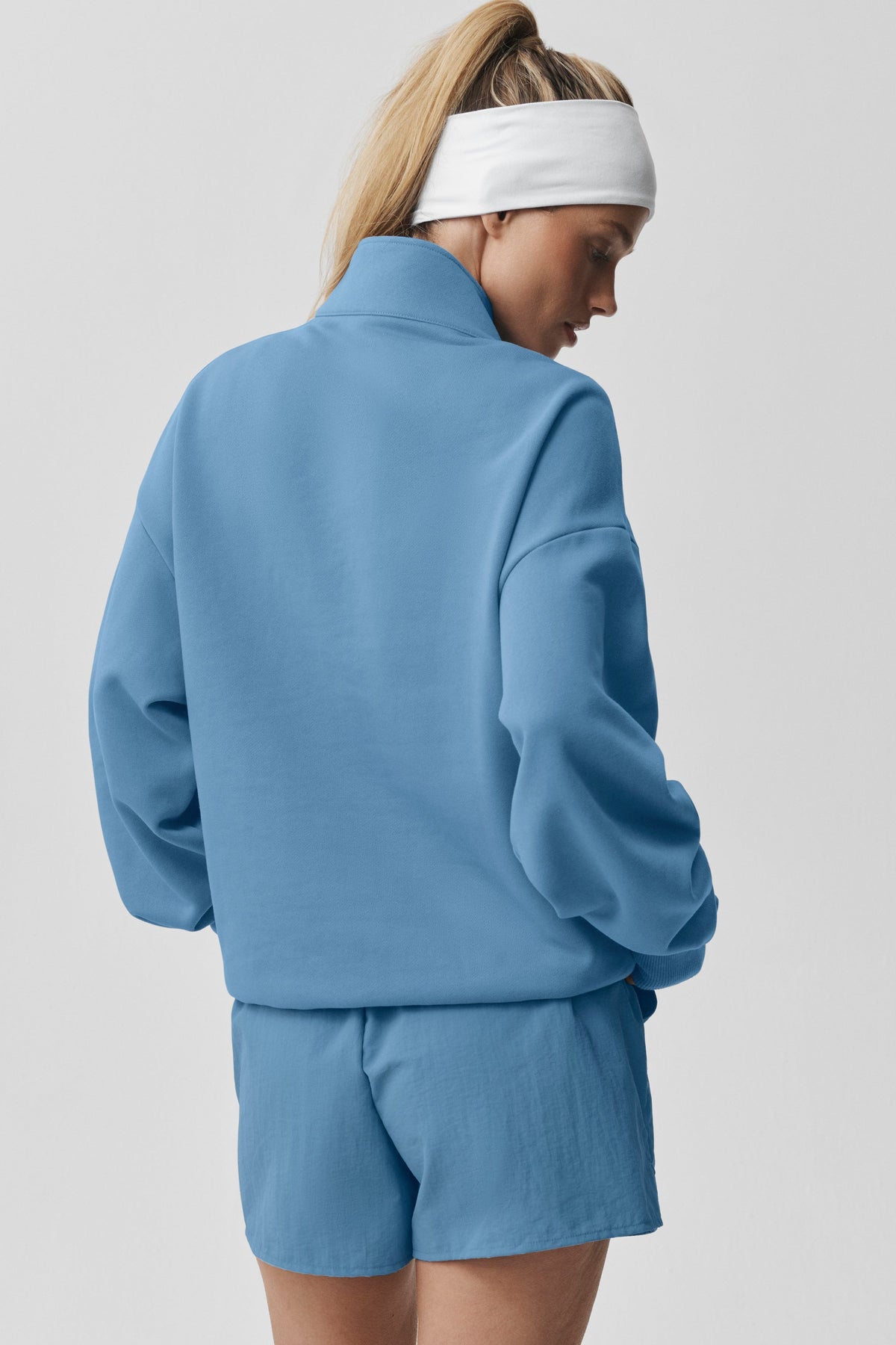 Pull à col zippé 1/4 Accolade - Bleu Californie