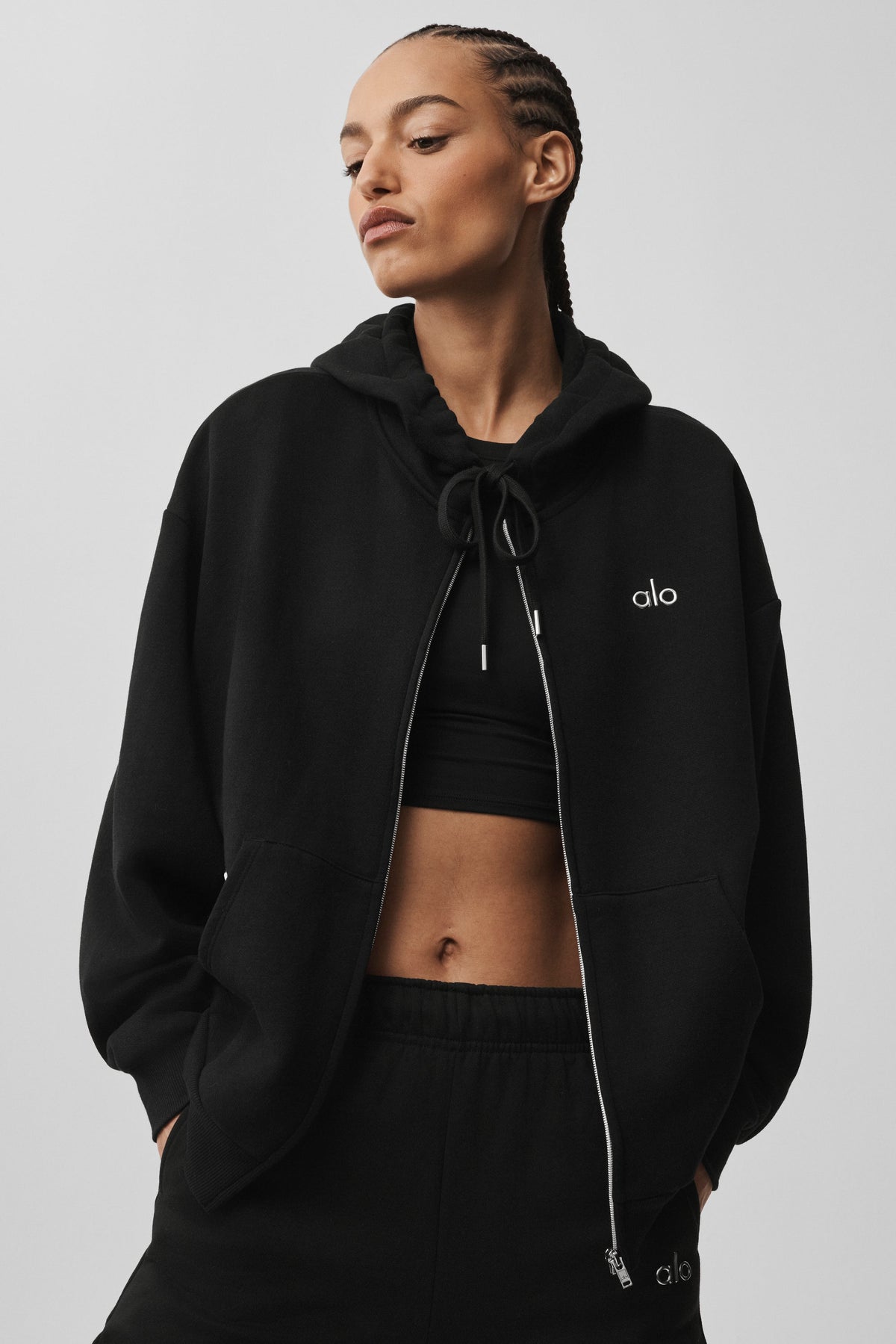 Sweat à capuche entièrement zippé Accolade - Noir