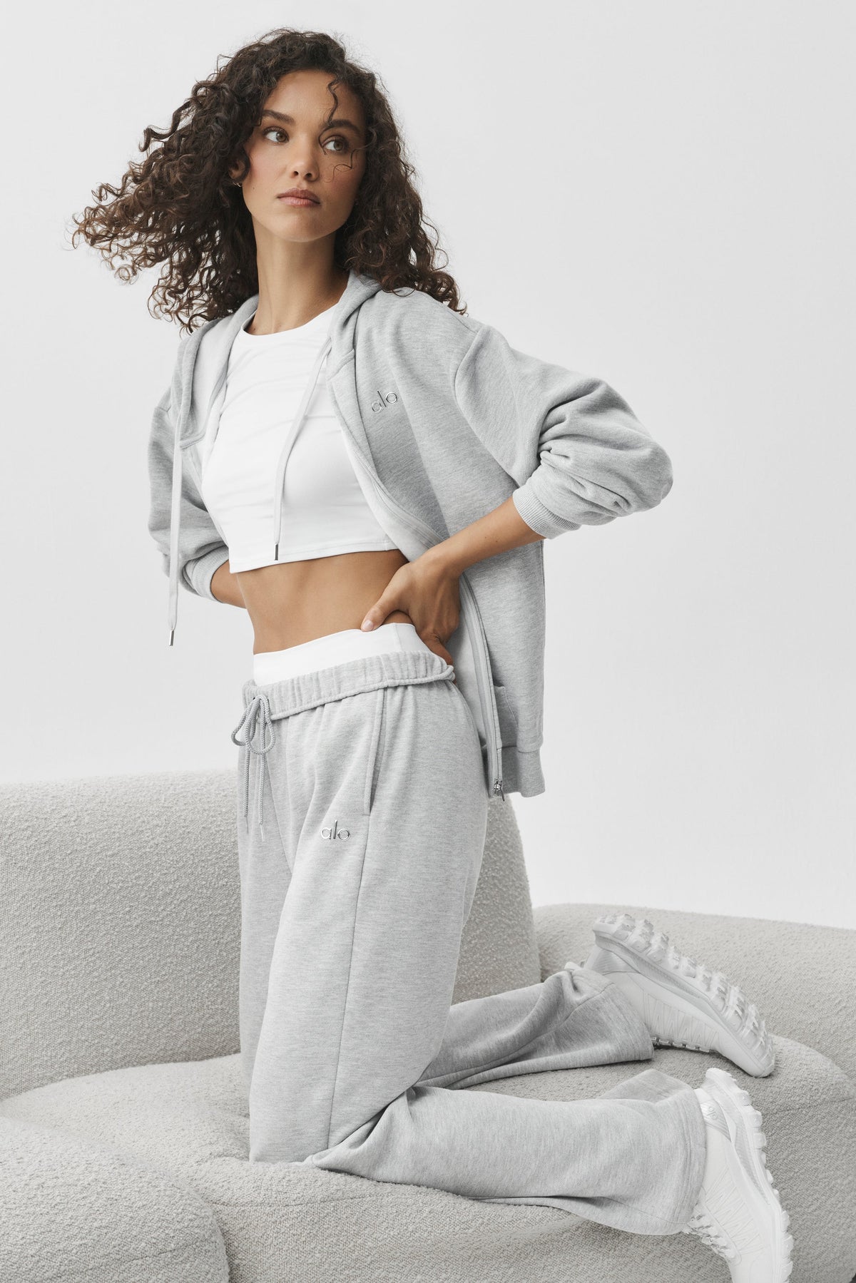 Sweat à capuche entièrement zippé Accolade - Gris chiné sport