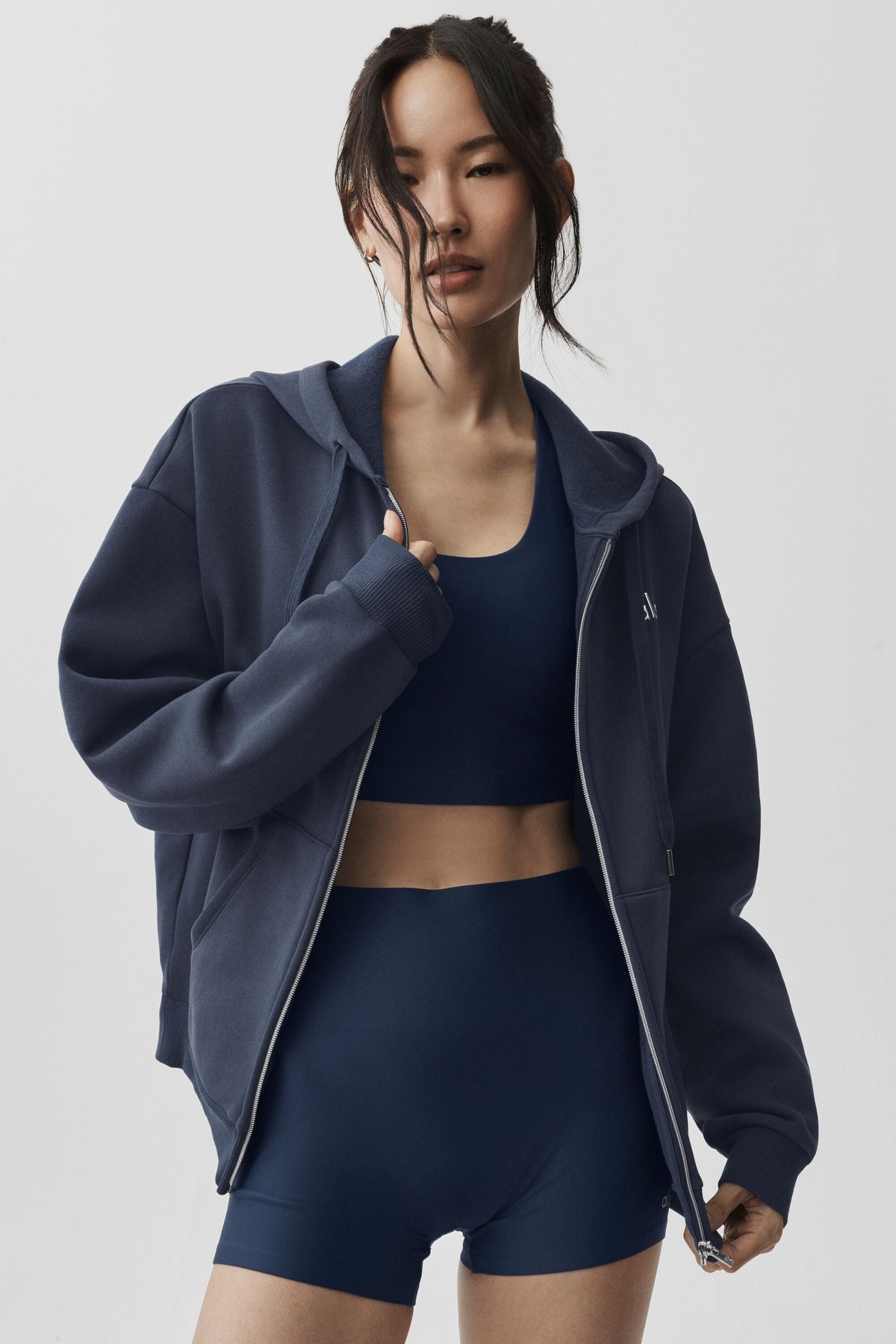 Sweat à capuche entièrement zippé Accolade - Bleu marine