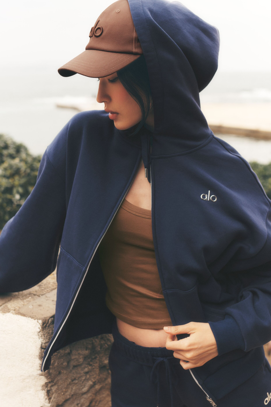 Sweat à capuche entièrement zippé Accolade - Bleu marine