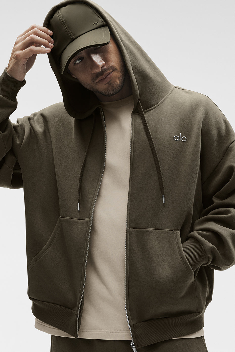 Sweat à capuche entièrement zippé Accolade - Olivier