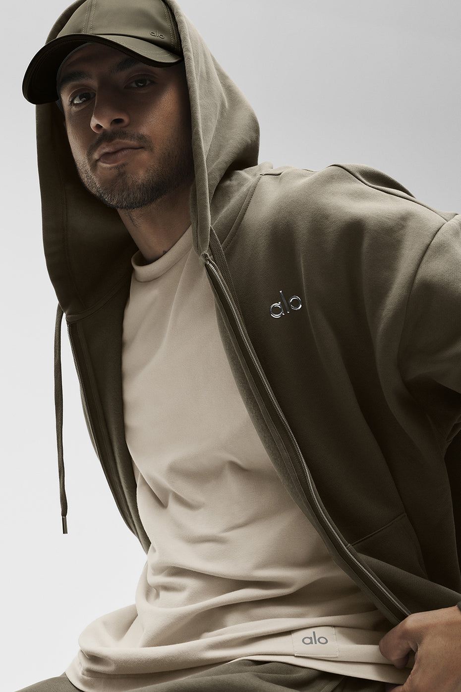 Sweat à capuche entièrement zippé Accolade - Olivier