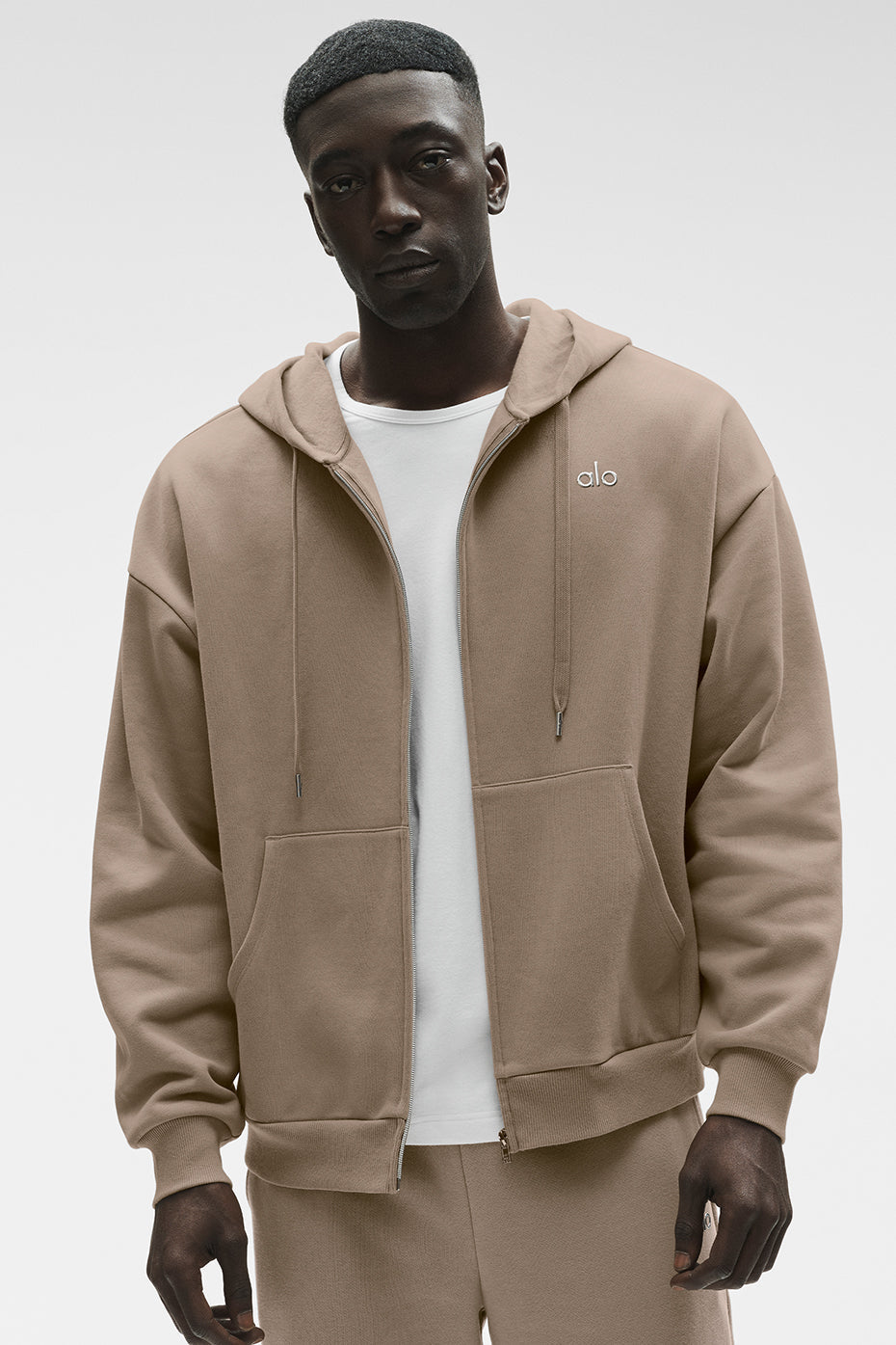 Sweat à capuche entièrement zippé Accolade - Gravier