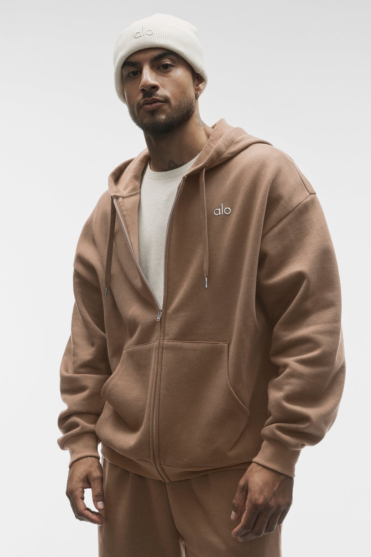 Sweat à capuche entièrement zippé Accolade - Brun Java