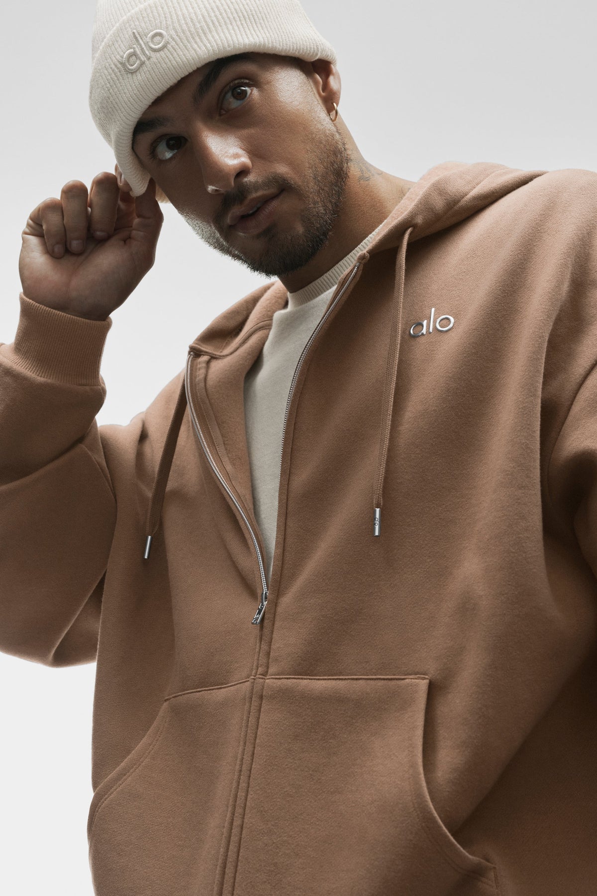 Sweat à capuche entièrement zippé Accolade - Brun Java