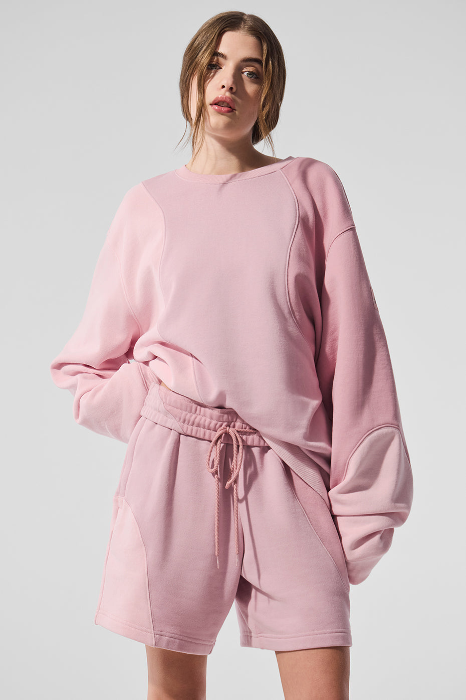 Pull à col rond Make Waves - Rose coucher de soleil ton sur ton