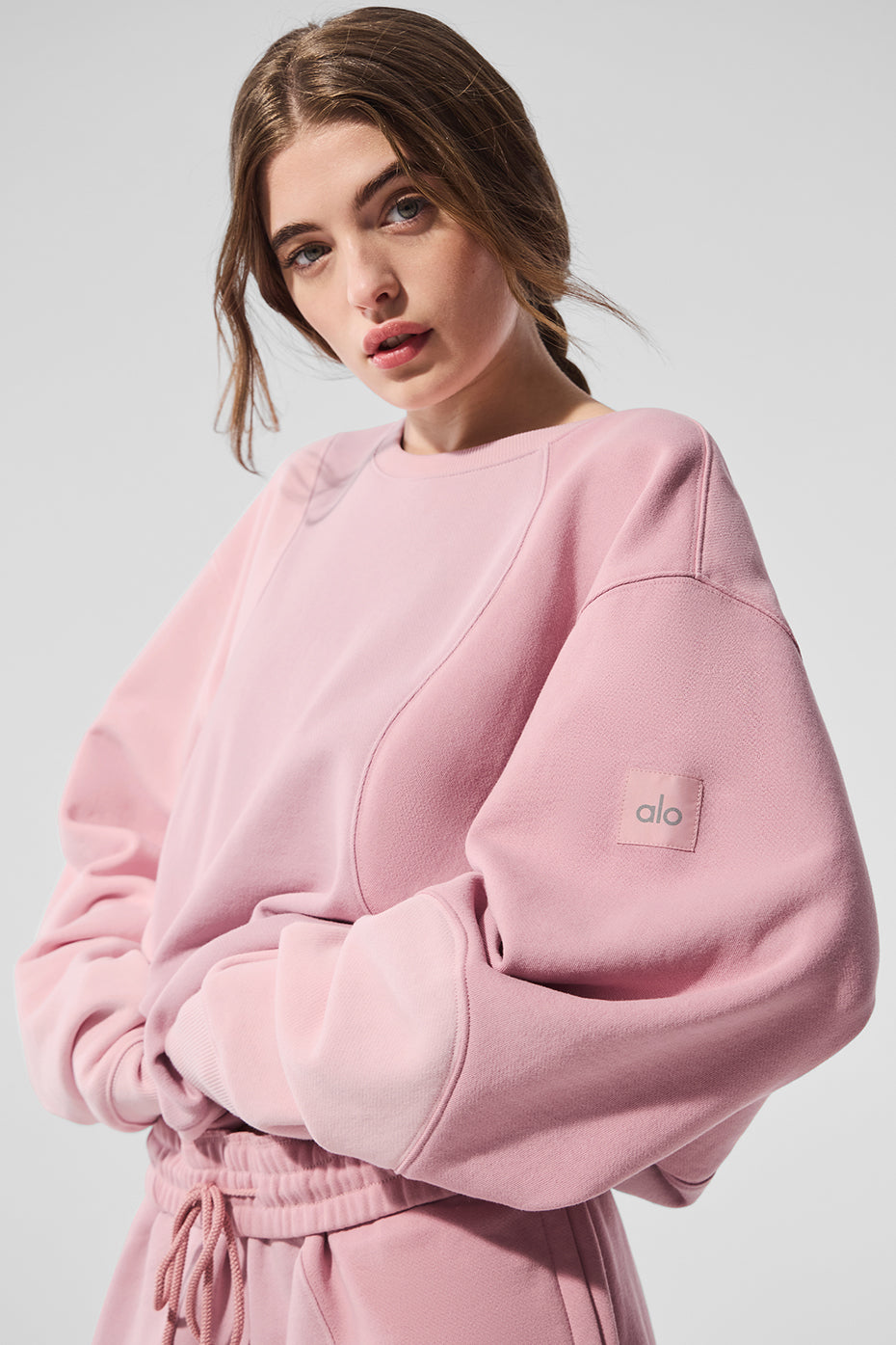Pull à col rond Make Waves - Rose coucher de soleil ton sur ton
