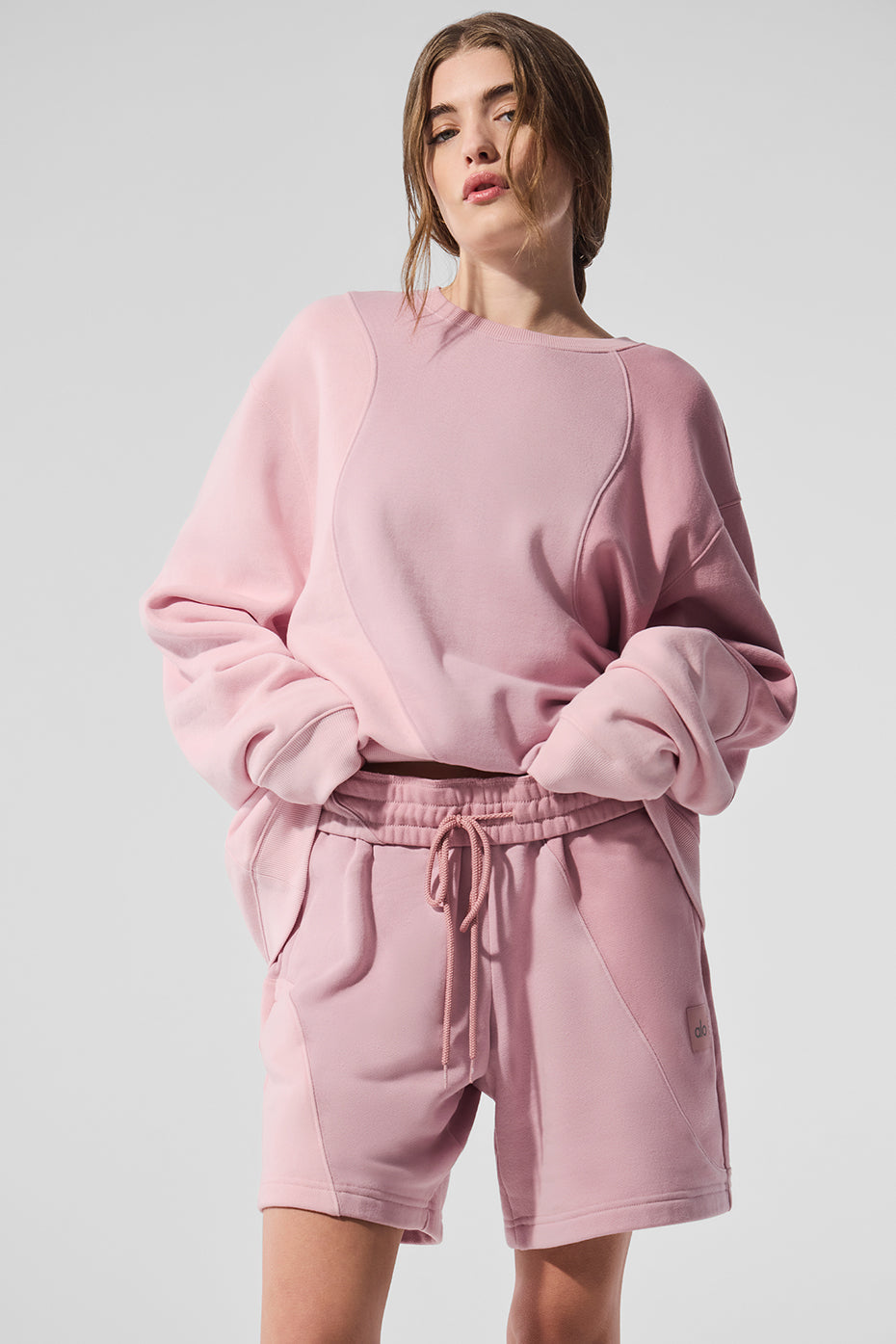 Pull à col rond Make Waves - Rose coucher de soleil ton sur ton