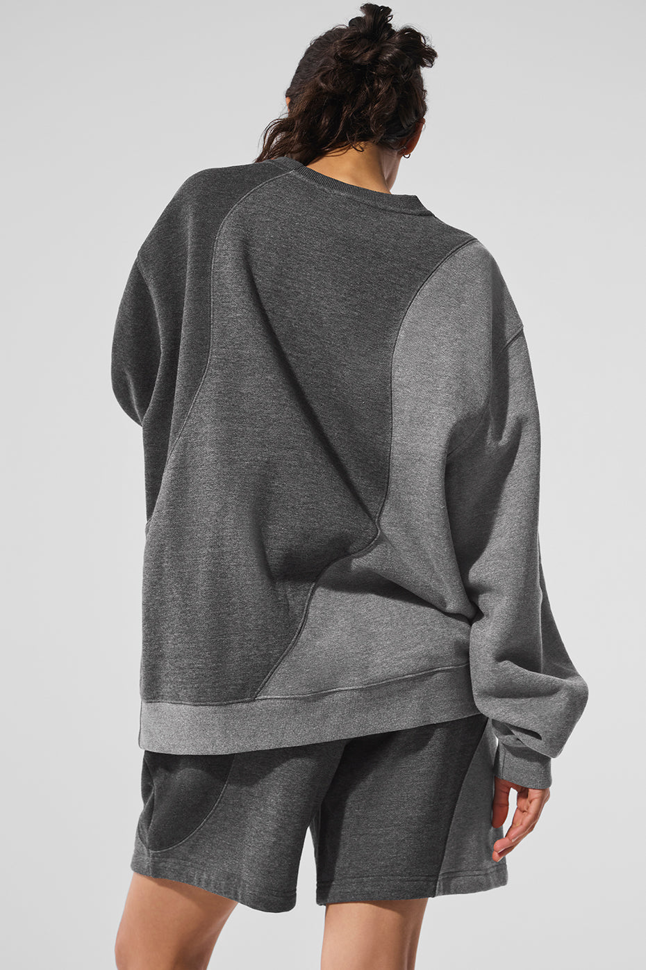 Pull à col rond Make Waves - Gris foncé chiné ton sur ton