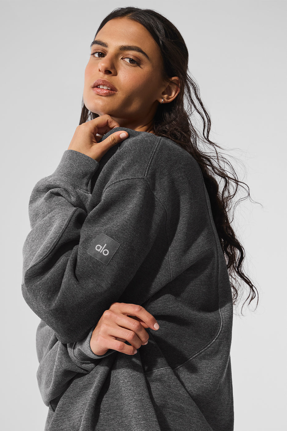 Pull à col rond Make Waves - Gris foncé chiné ton sur ton
