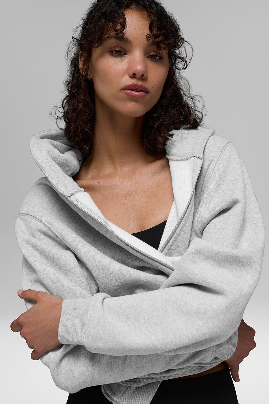 Sweat épais à capuche entièrement zippé Renown - Gris chiné sport