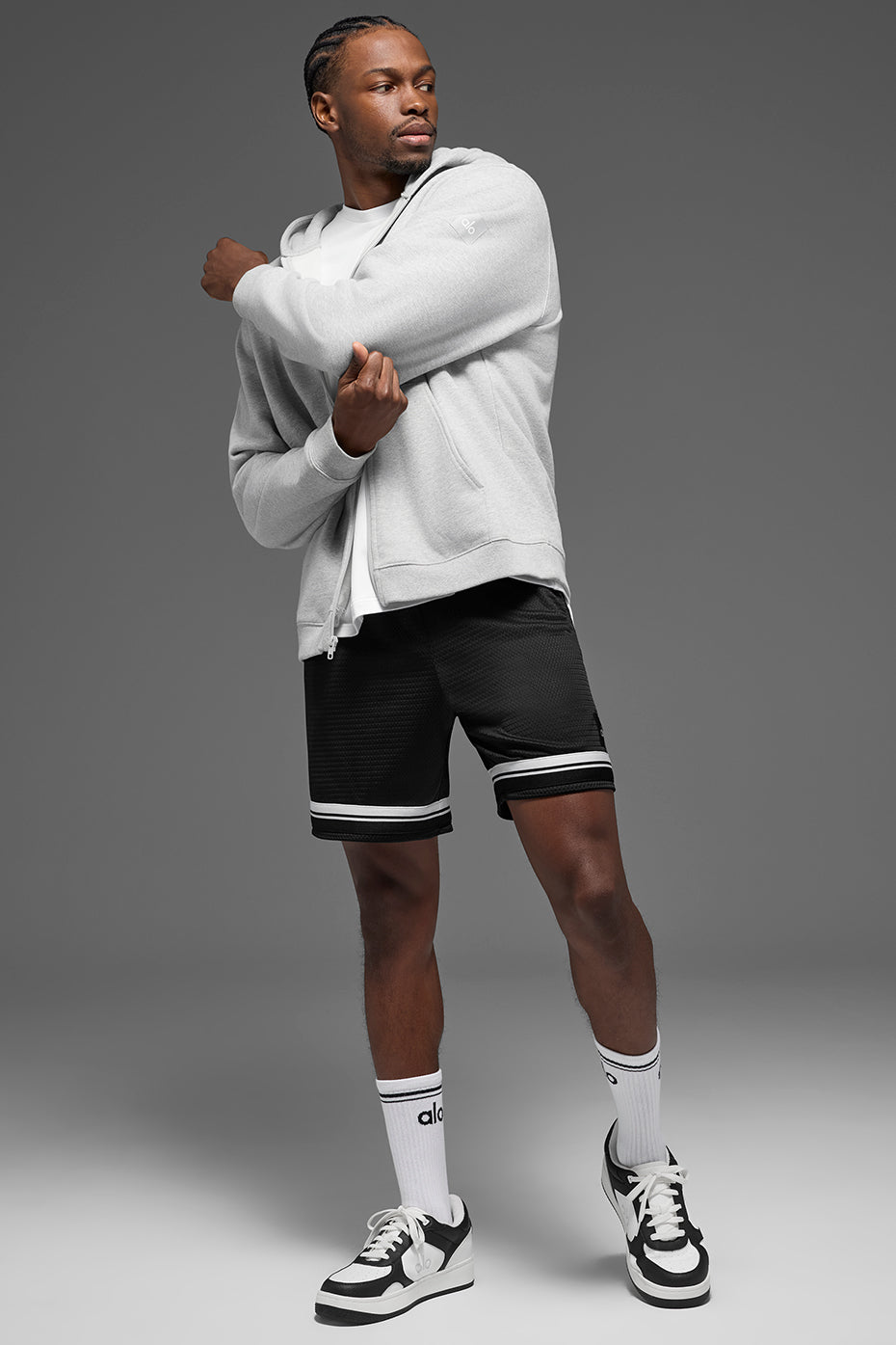 Sweat épais à capuche entièrement zippé Renown - Gris chiné sport