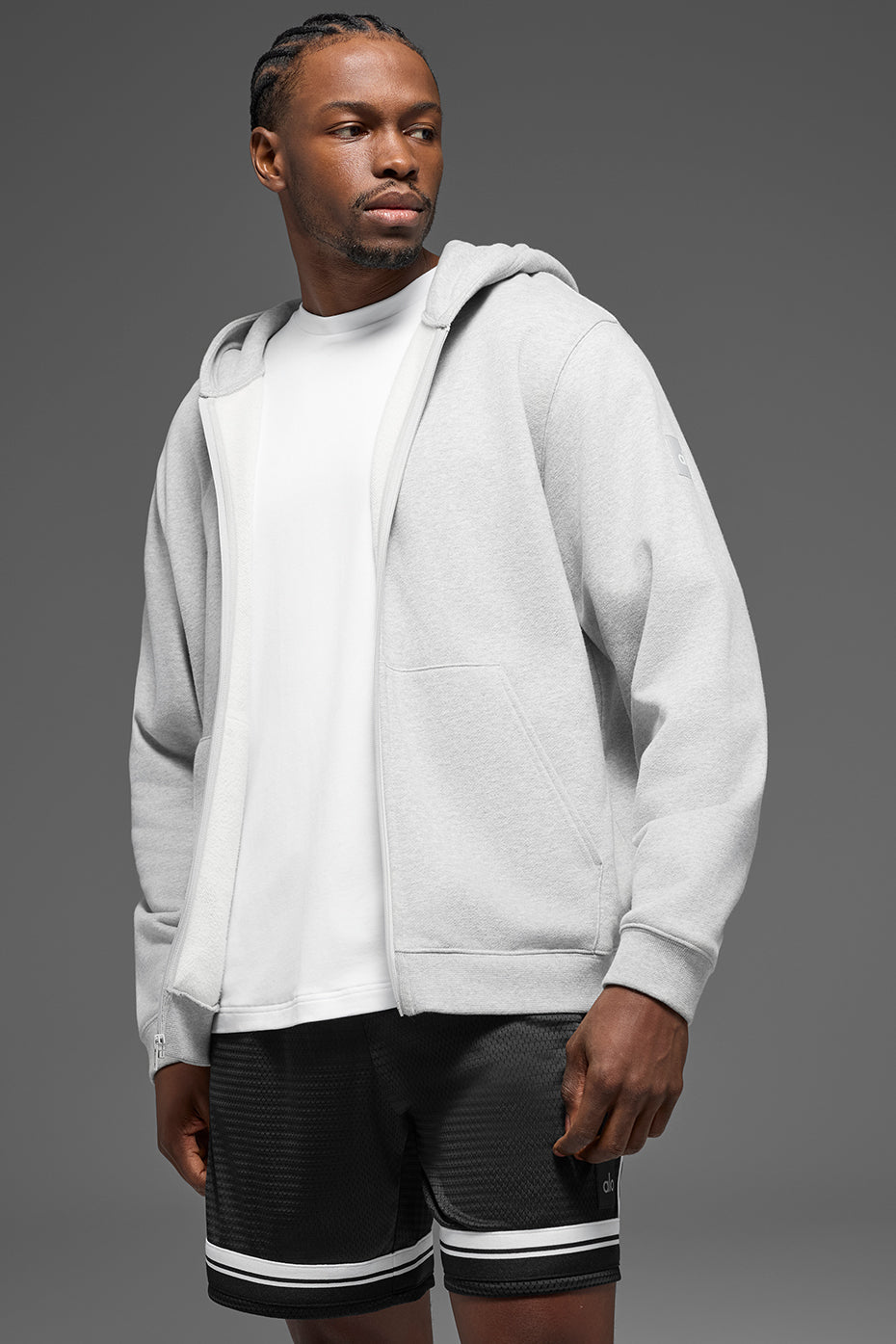 Sweat épais à capuche entièrement zippé Renown - Gris chiné sport