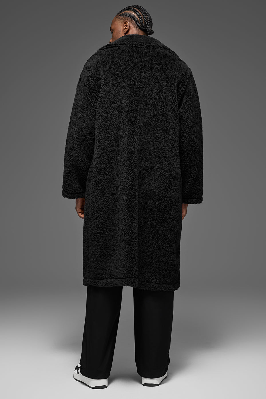 Trench ample en polaire sherpa - Noir