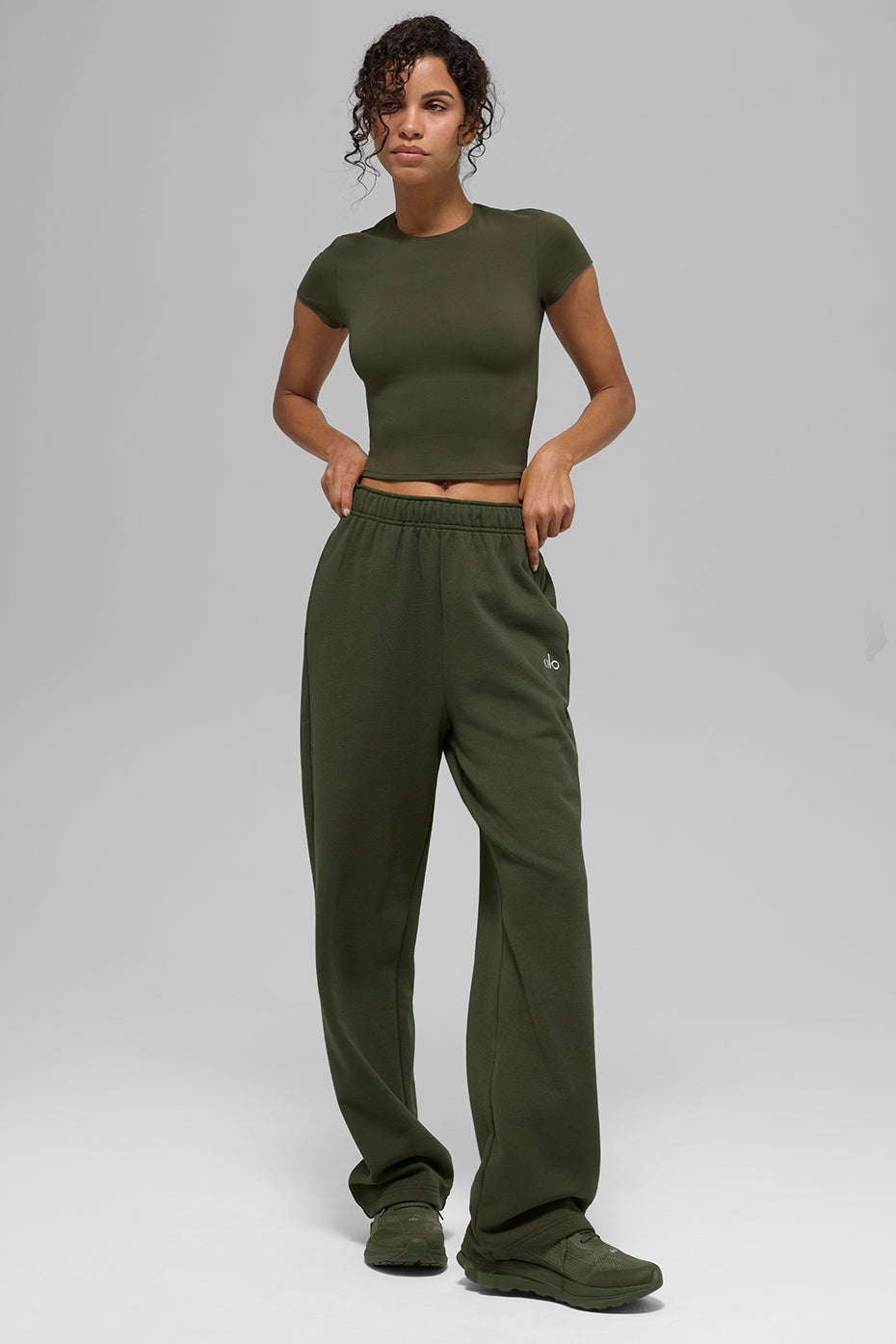 Pantalon de jogging droit Accolade - Olive verte