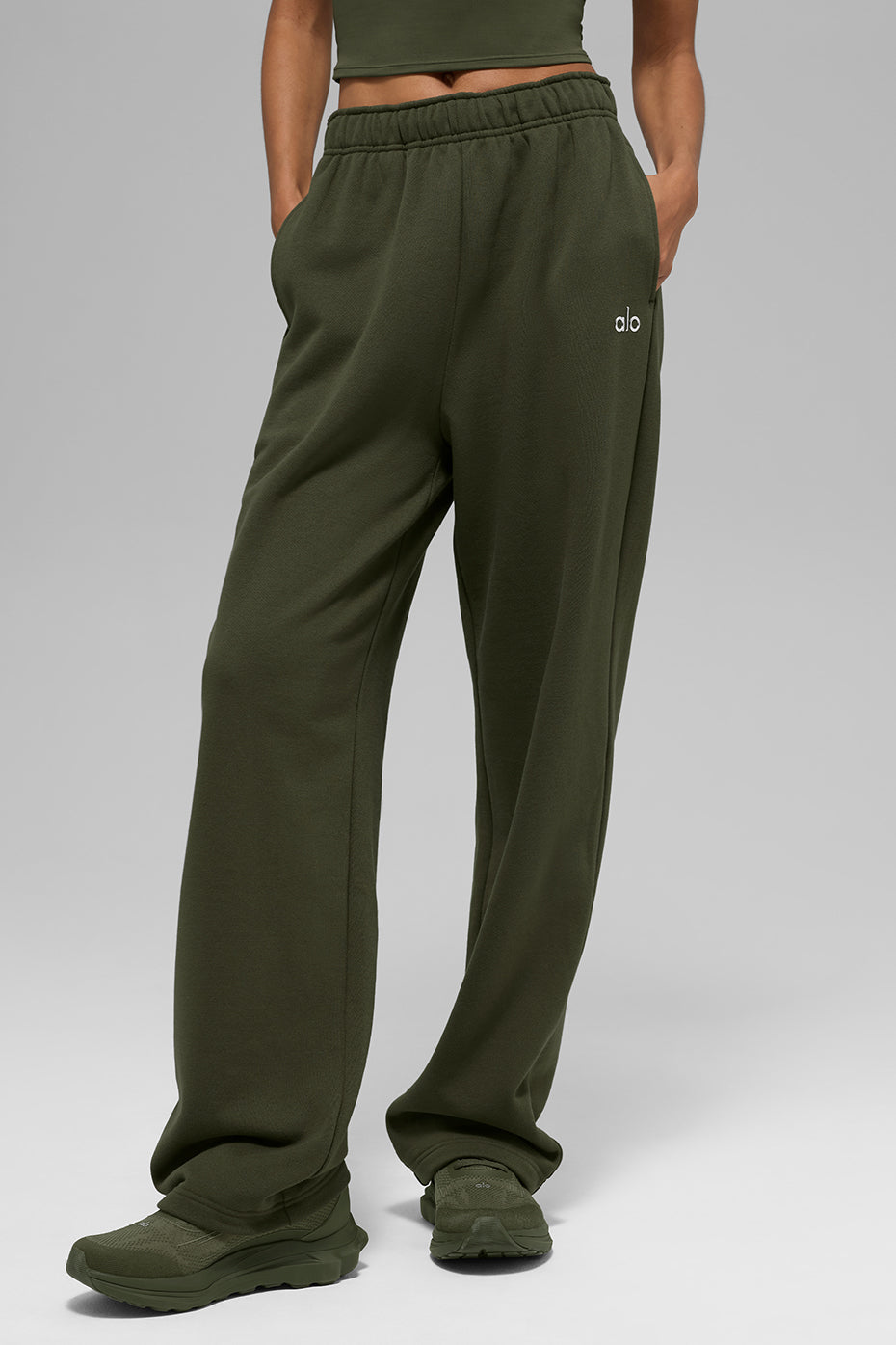 Pantalon de jogging droit Accolade - Olive verte