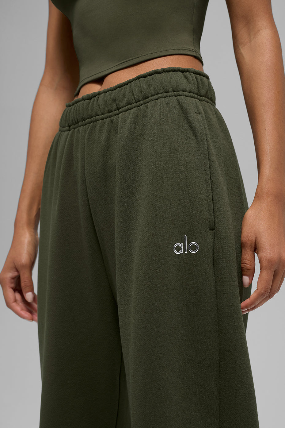 Pantalon de jogging droit Accolade - Olive verte