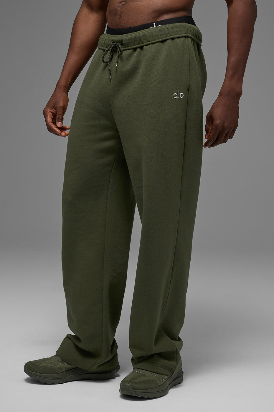 Pantalon de jogging droit Accolade - Olive verte