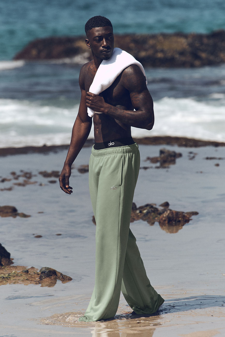 Pantalon de jogging droit Accolade - Herbe des dunes