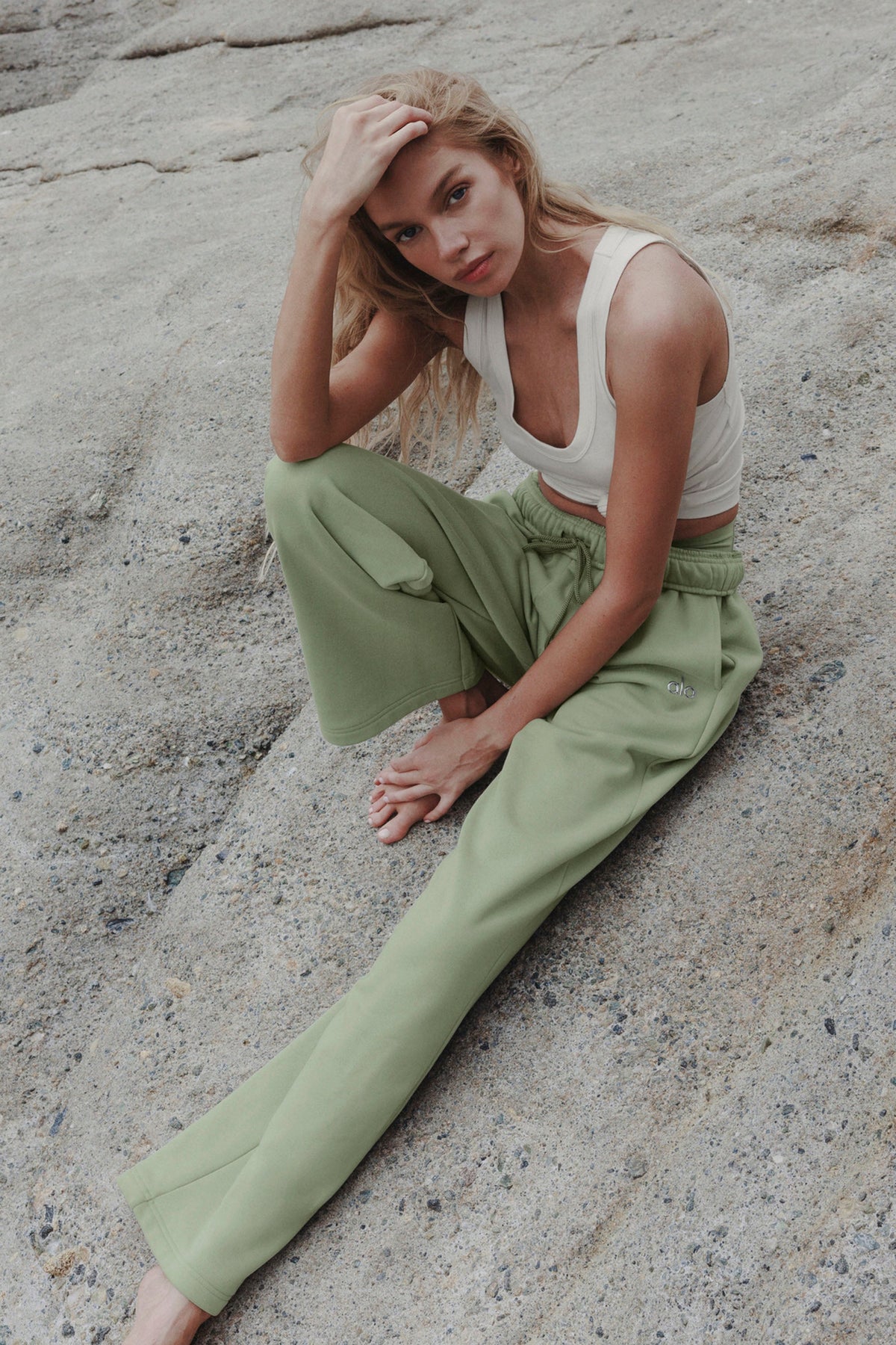 Pantalon de jogging droit Accolade - Herbe des dunes