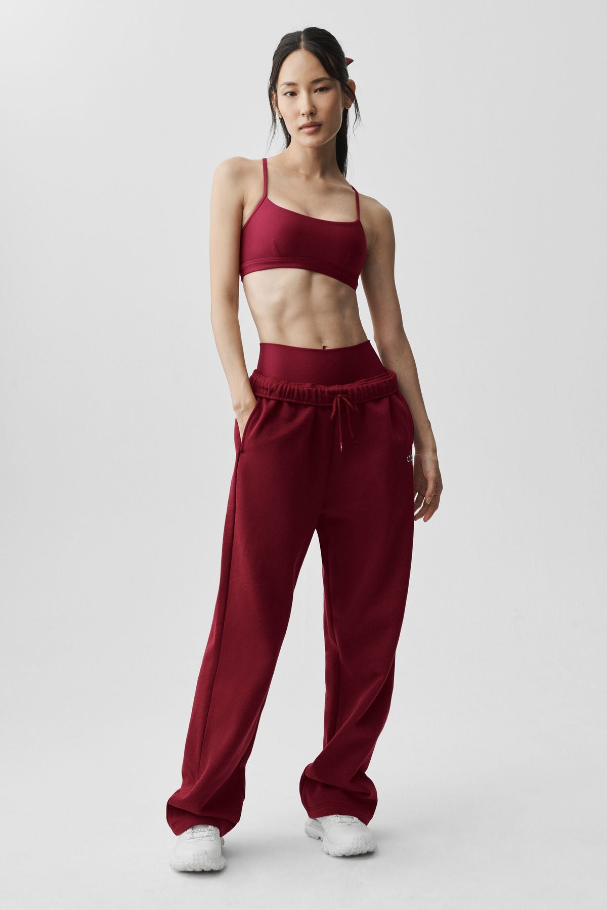 Pantalon de jogging droit Accolade - Rouge romance d’été