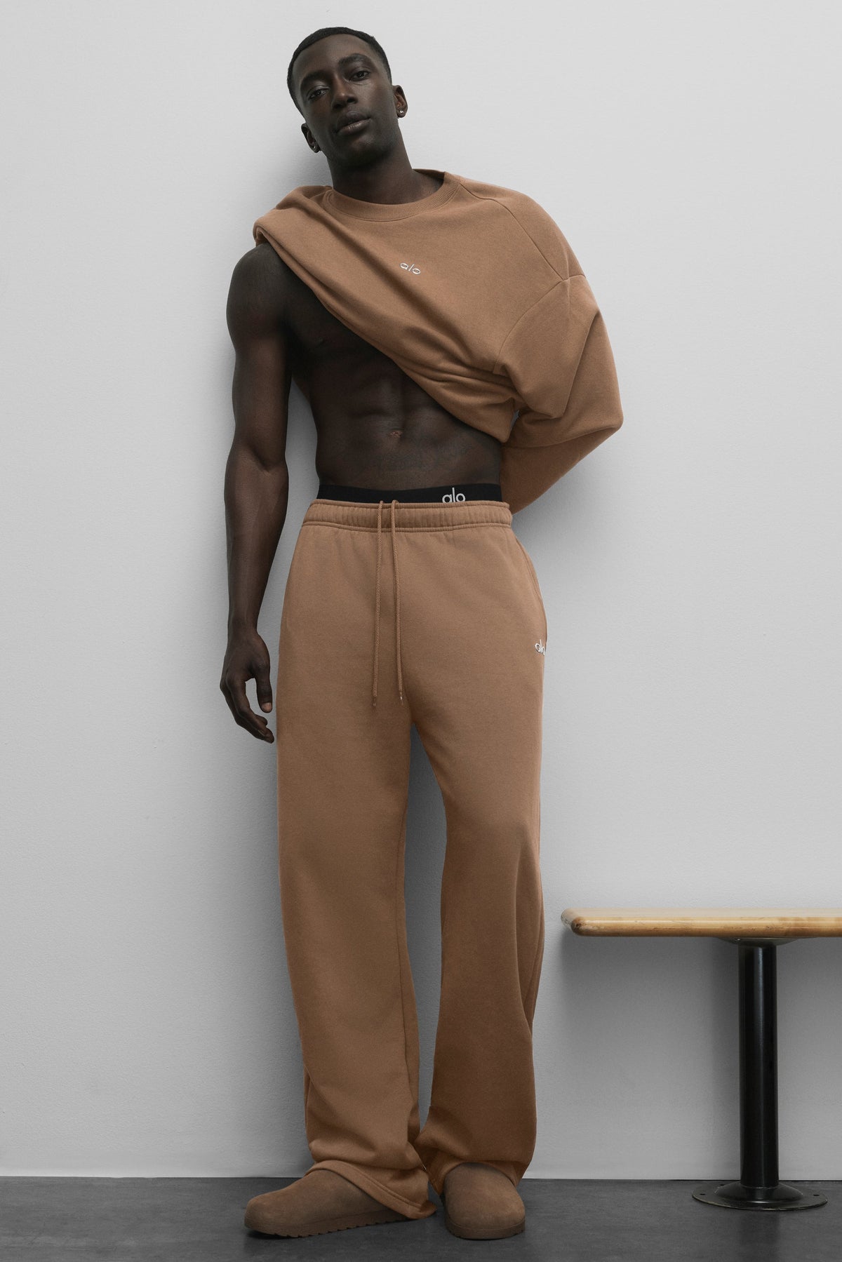 Pantalon de jogging droit Accolade - Brun Java