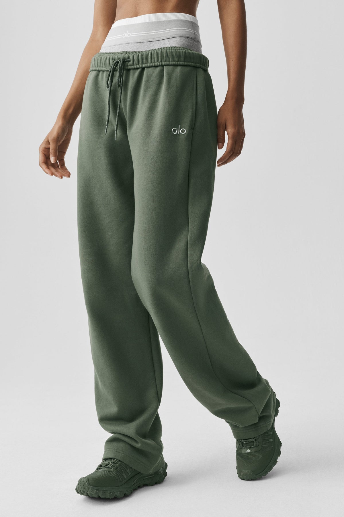 Pantalon de jogging droit Accolade - Vert bambou