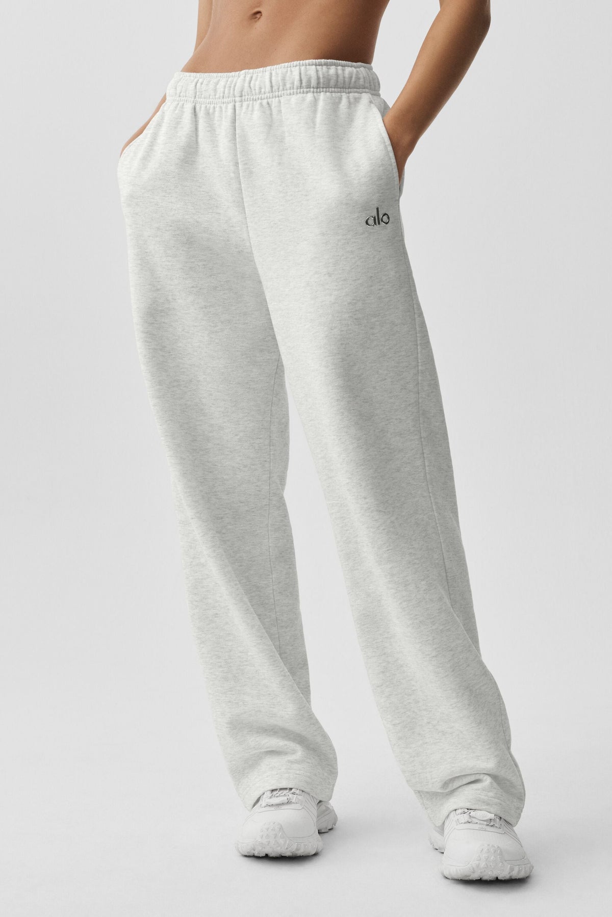 Pantalon de jogging droit Accolade - Blanc chiné