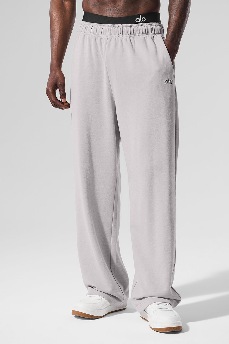 Pantalon de jogging droit Accolade délavé - Gris ciel délavé
