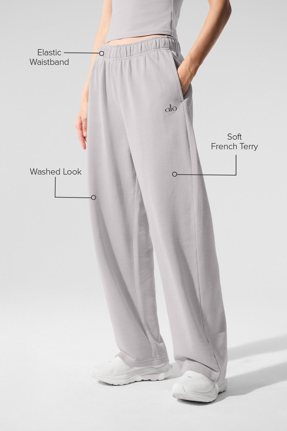Pantalon de jogging droit Accolade délavé - Gris ciel délavé