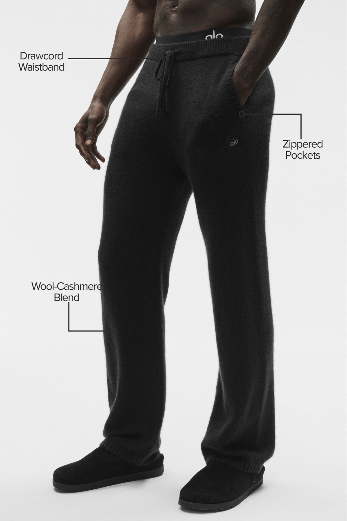 Pantalon de jogging New Class en laine et cachemire - Noir
