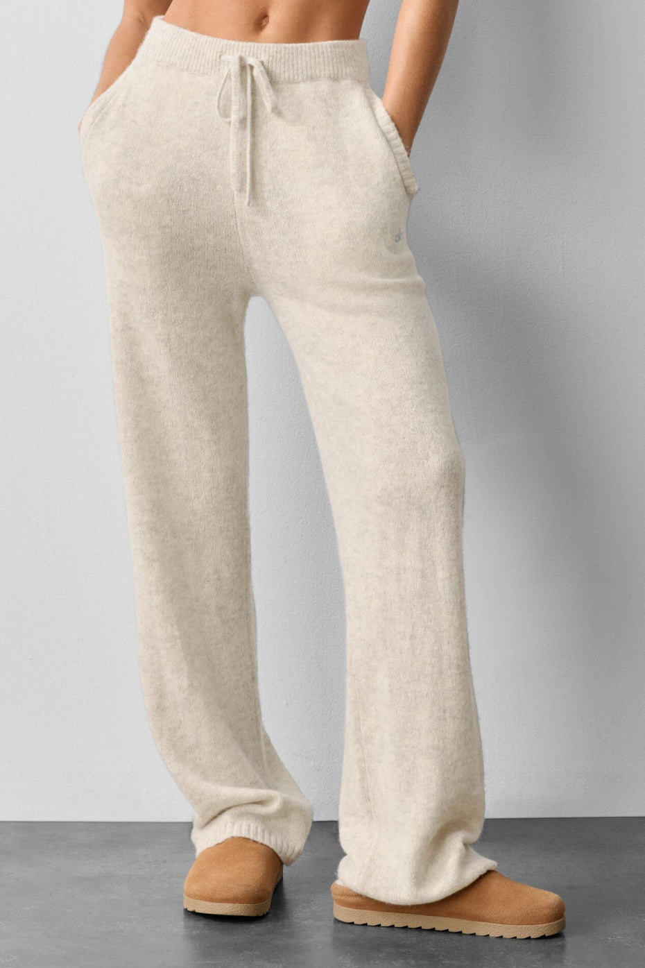 Pantalon de jogging New Class en laine et cachemire - Flocons d’avoine chiné