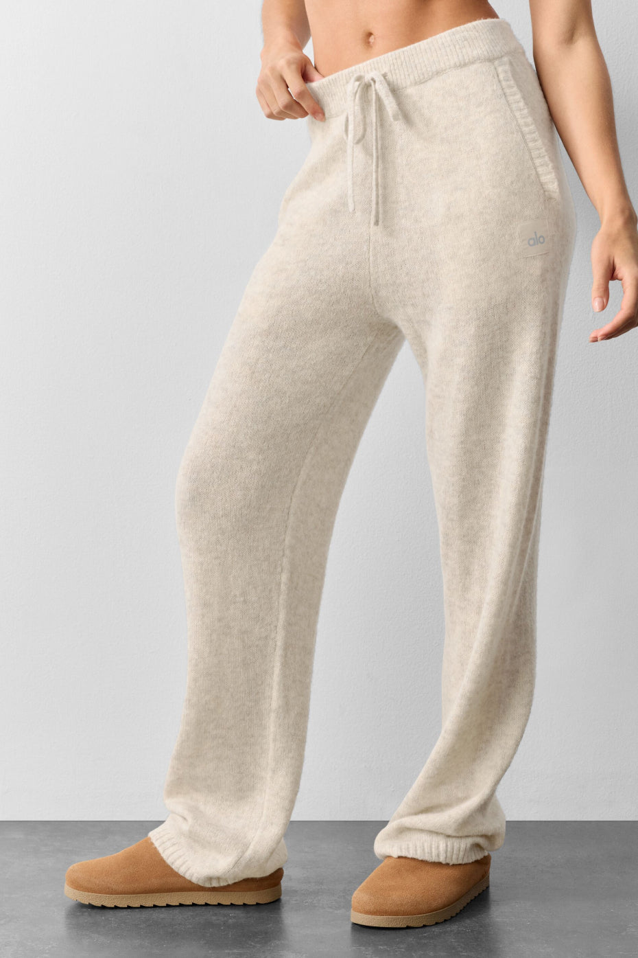 Pantalon de jogging New Class en laine et cachemire - Flocons d’avoine chiné