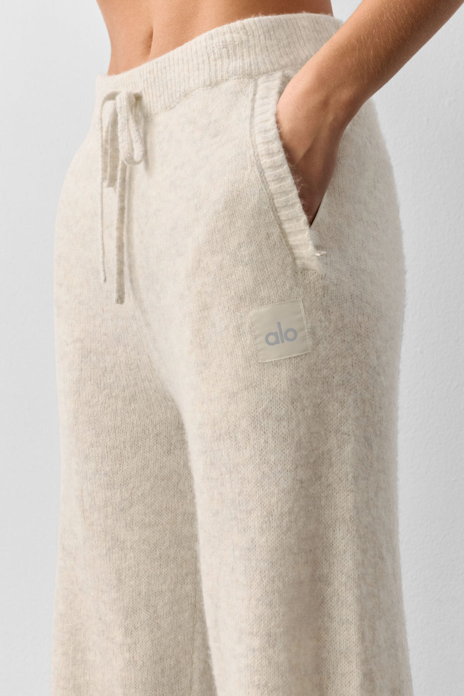 Pantalon de jogging New Class en laine et cachemire - Flocons d’avoine chiné
